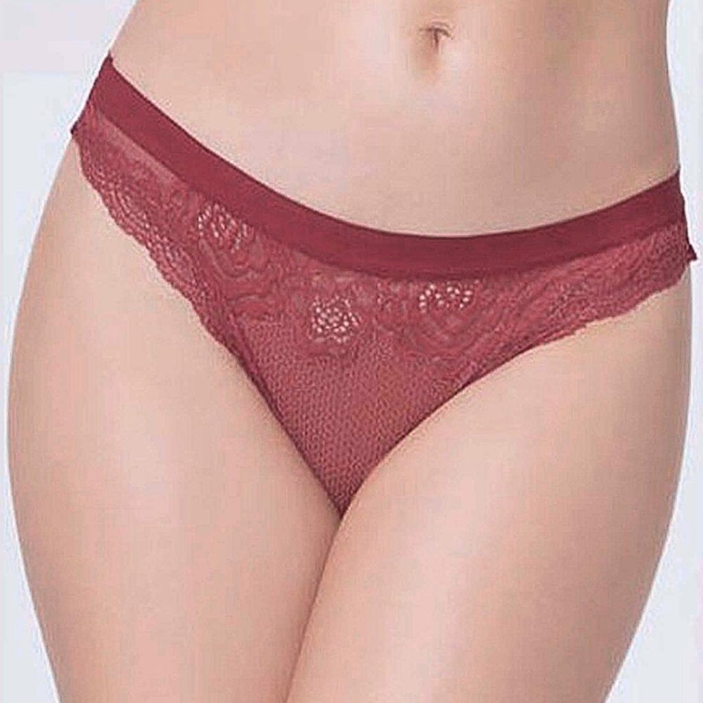 Lace and Mesh Thong Womens Plus Size 3x 4x Red Underwear Panty